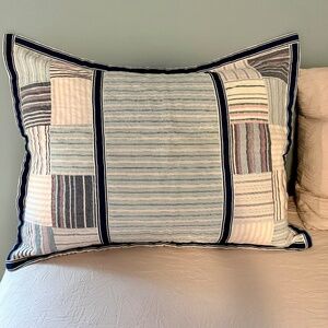 cotton pillow shams (2) - Nautica, pink/blue/white